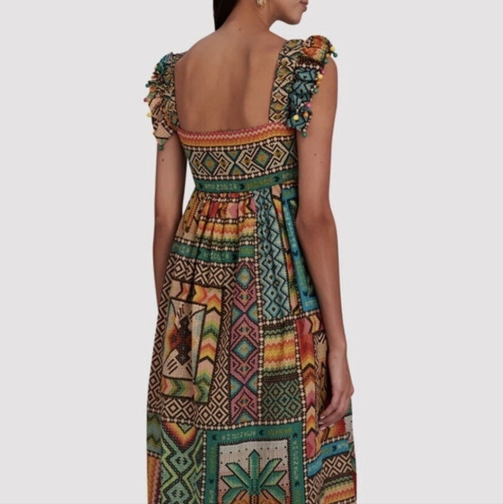 EUC Farm Rio Banana Scarves Midi Dress - Picture 2 of 7